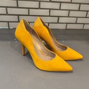 White House Black Market Olivia Honey Citrine Heels